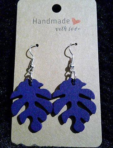 Boho dark blue leaf