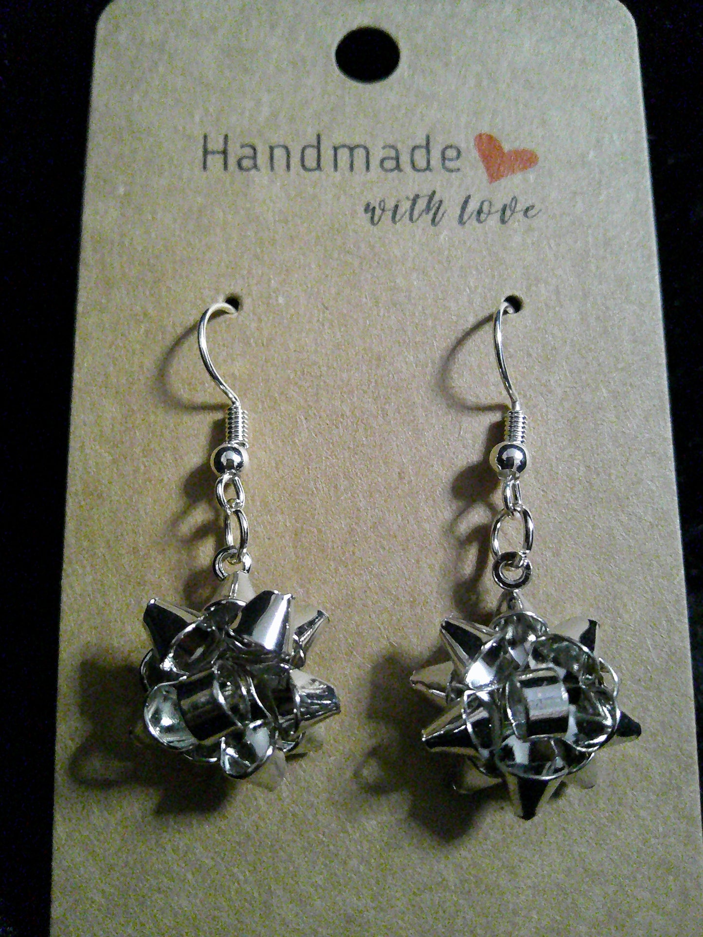 Silver christmas bow