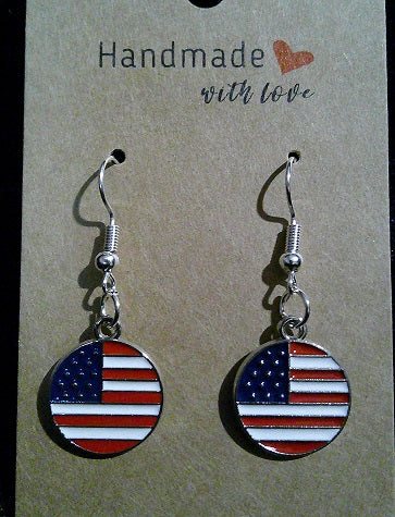 Silver american flag circles