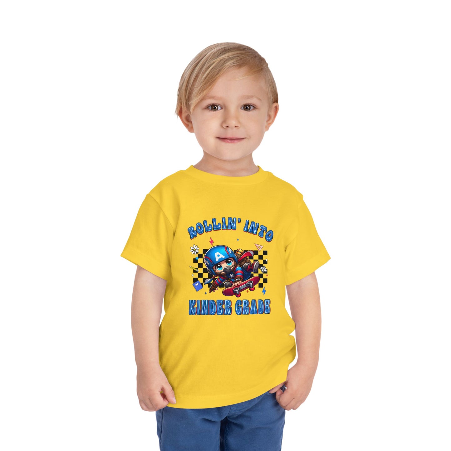 CAPTAIN AMERICA - Rollin' Into Kinder Grade Toddler Short Sleeve Tee