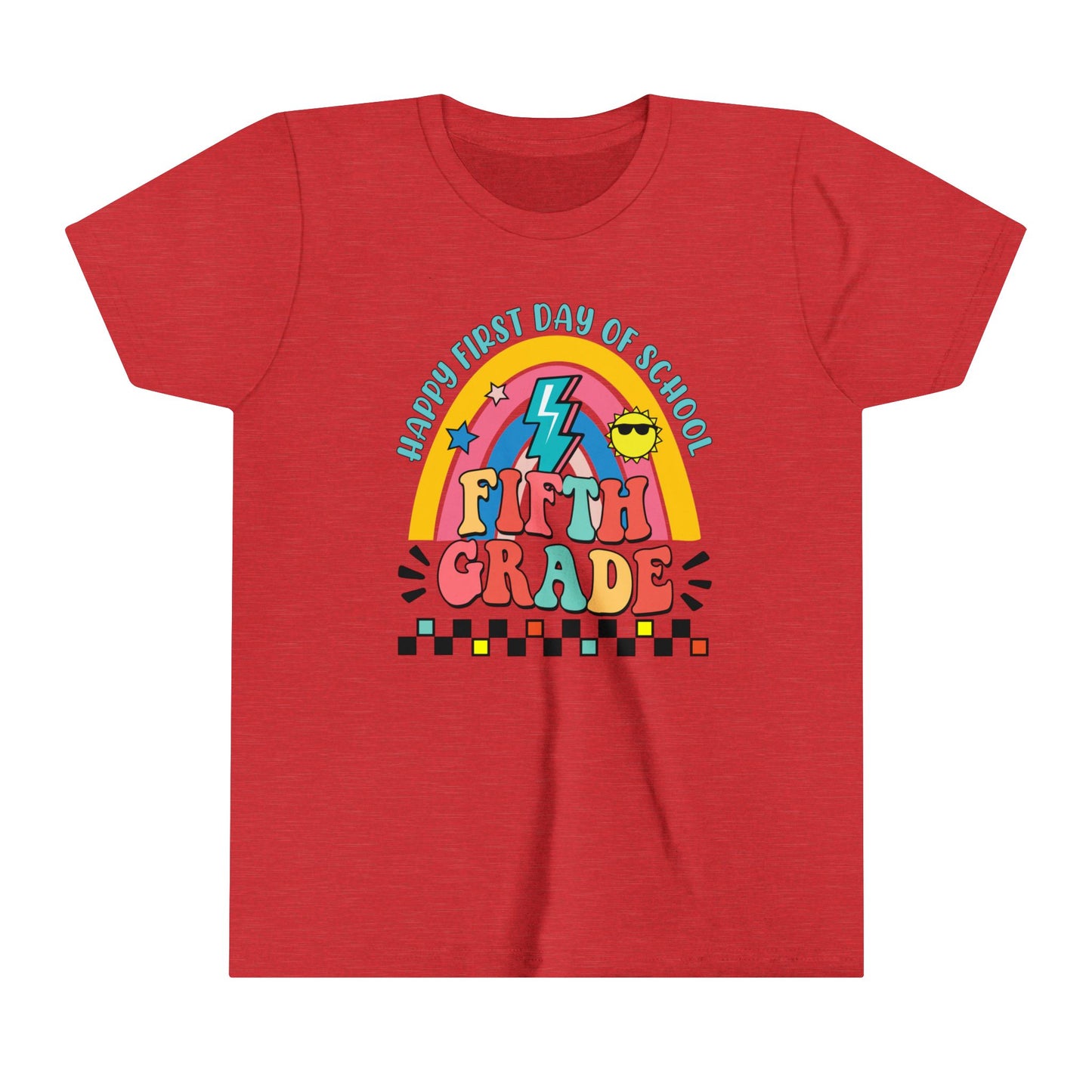 Happy First day of School - 5th Grade Youth Short Sleeve Tee