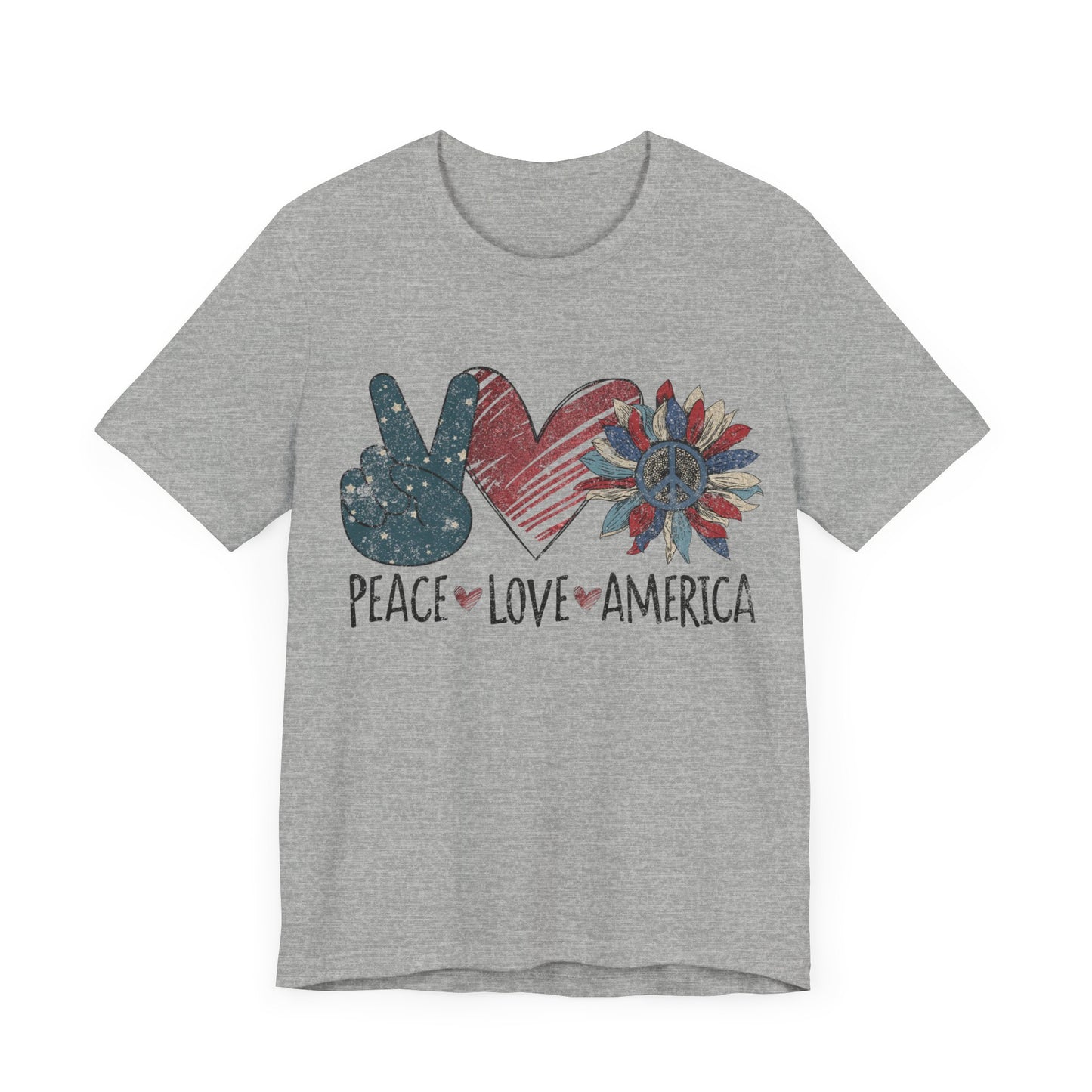 Peace Love America Jersey Short Sleeve Tee