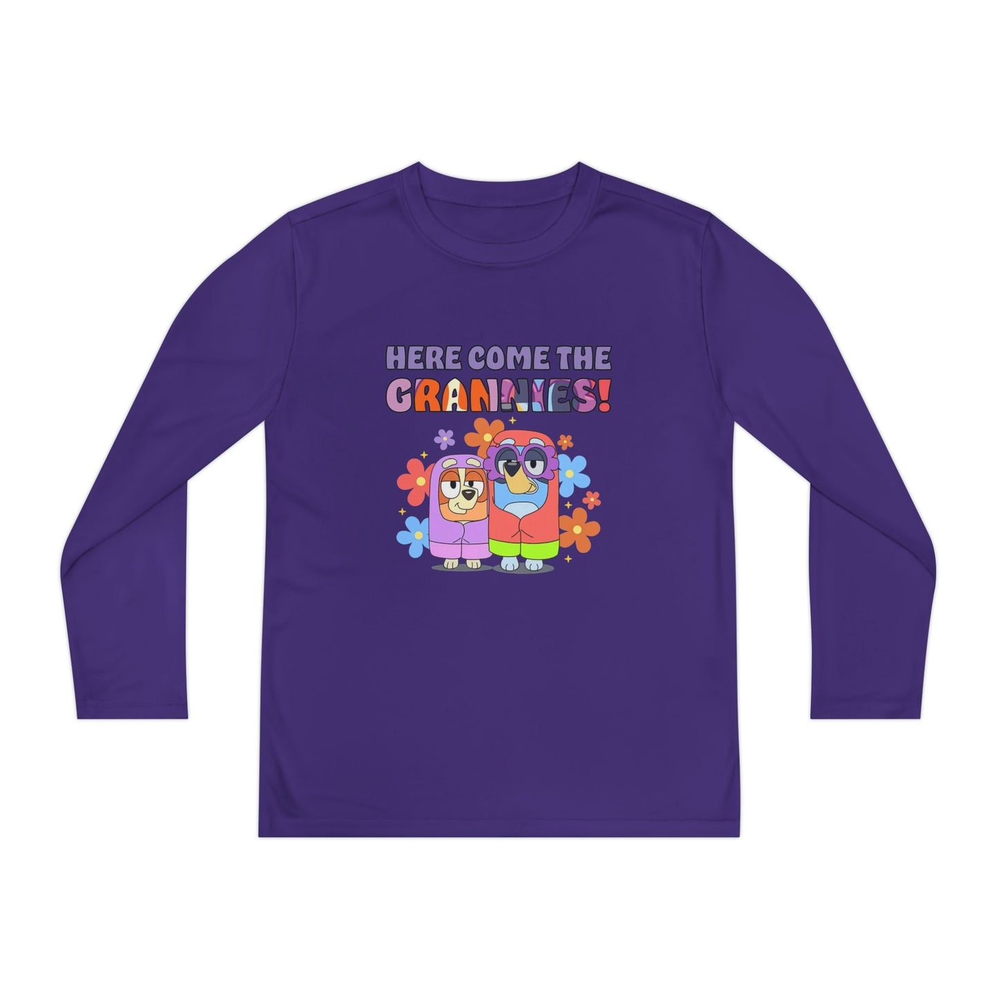Here comes the grannies Youth Long Sleeve Competitor Tee