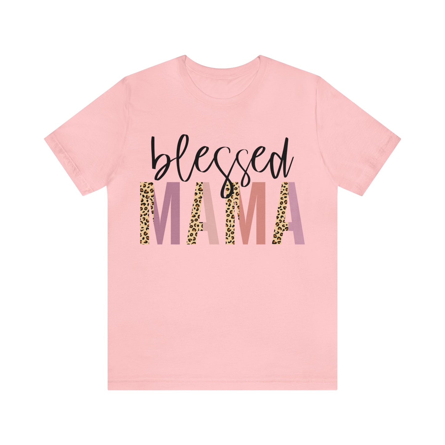 Blessed Mama Leopard print short sleeve tshirt