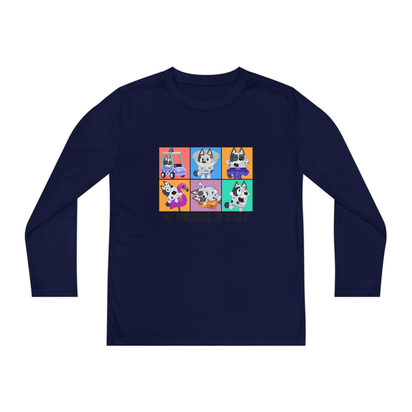 My emotions in a day Youth Long Sleeve Competitor Tee
