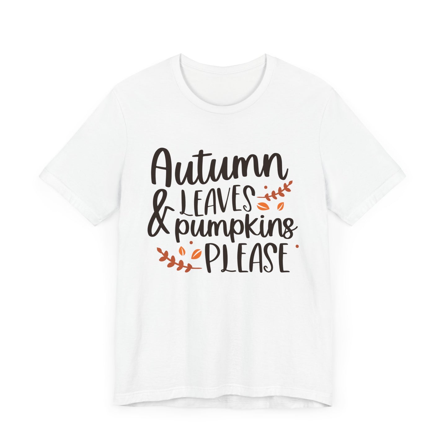Autumn Leaves & Pumpkins Please Jersey Short Sleeve Tee