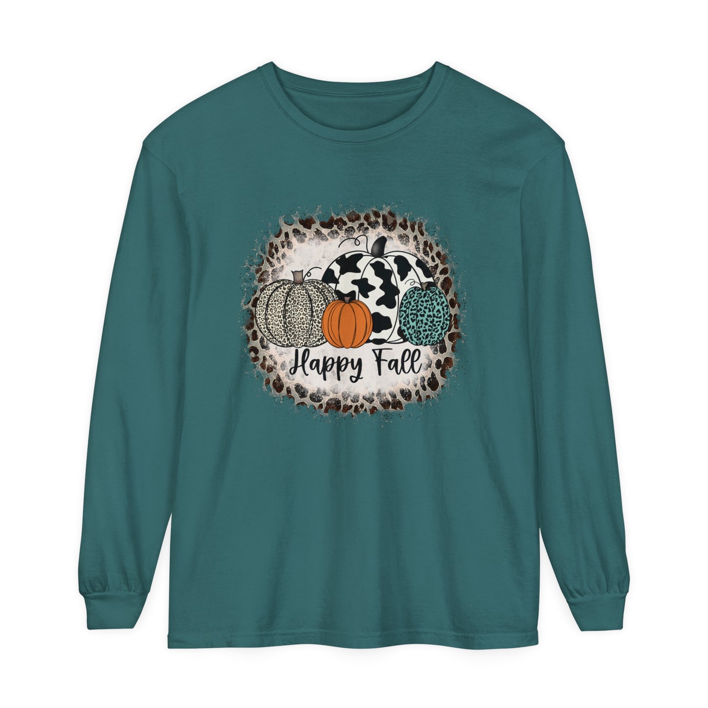 Happy Fall Garment-dyed Long Sleeve T-Shirt