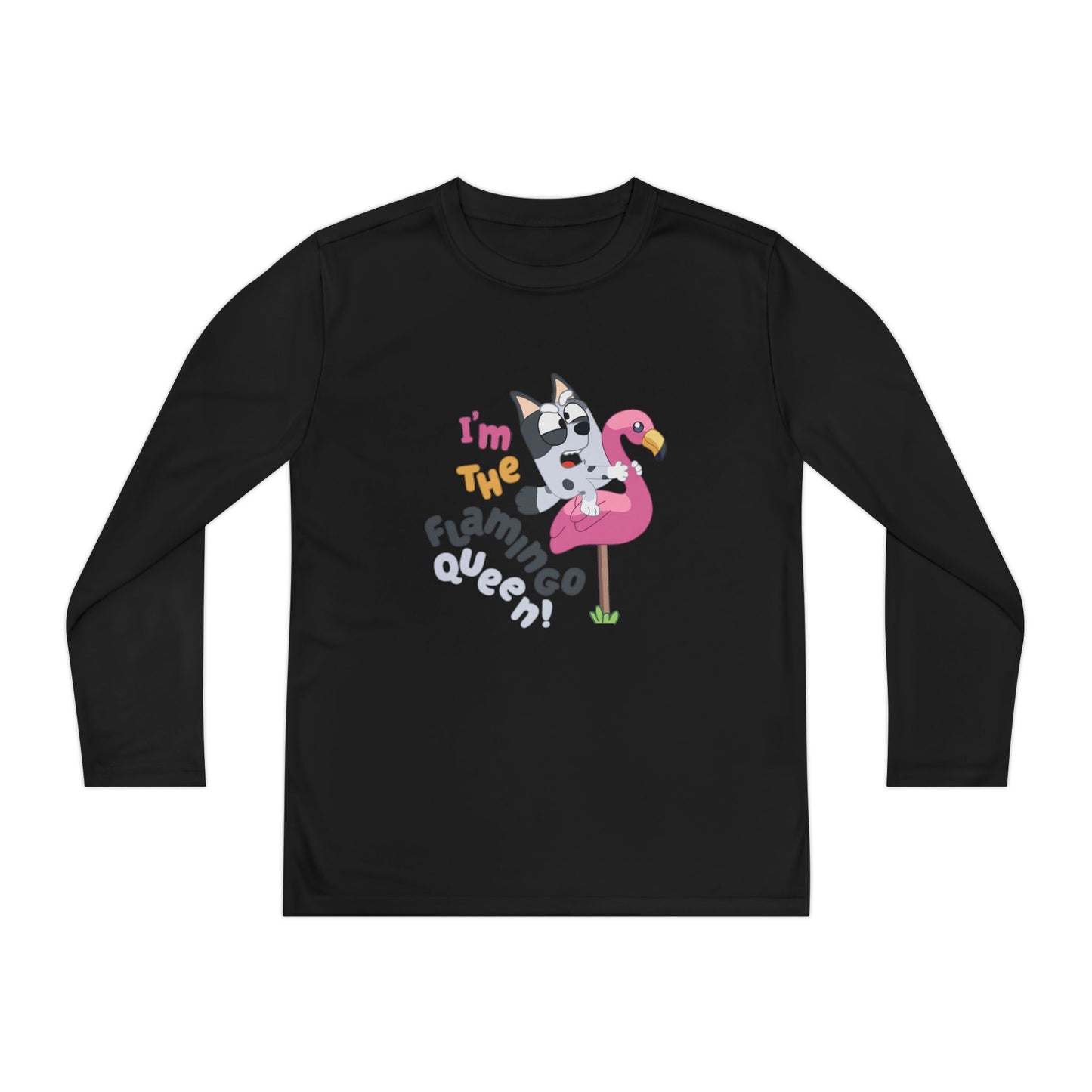 I'm the flamingo queen Youth Long Sleeve Competitor Tee
