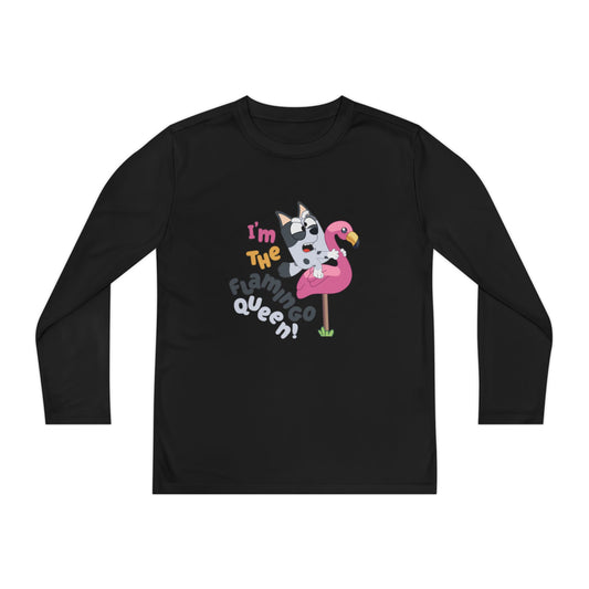 I'm the flamingo queen Youth Long Sleeve Competitor Tee