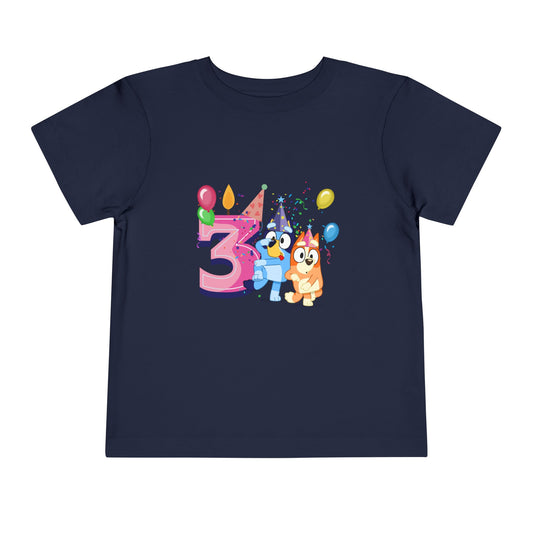 3rd Birthday Toddler Short Sleeve Tee