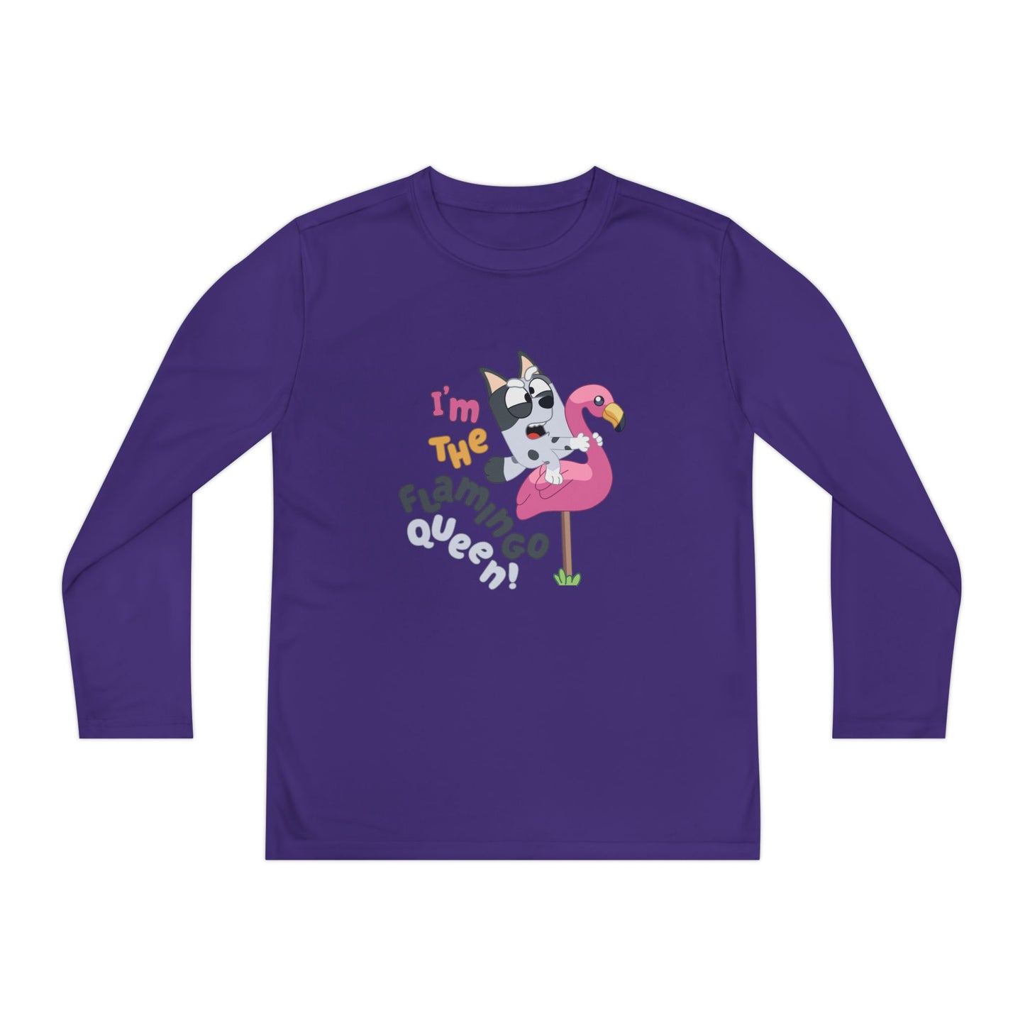 I'm the flamingo queen Youth Long Sleeve Competitor Tee