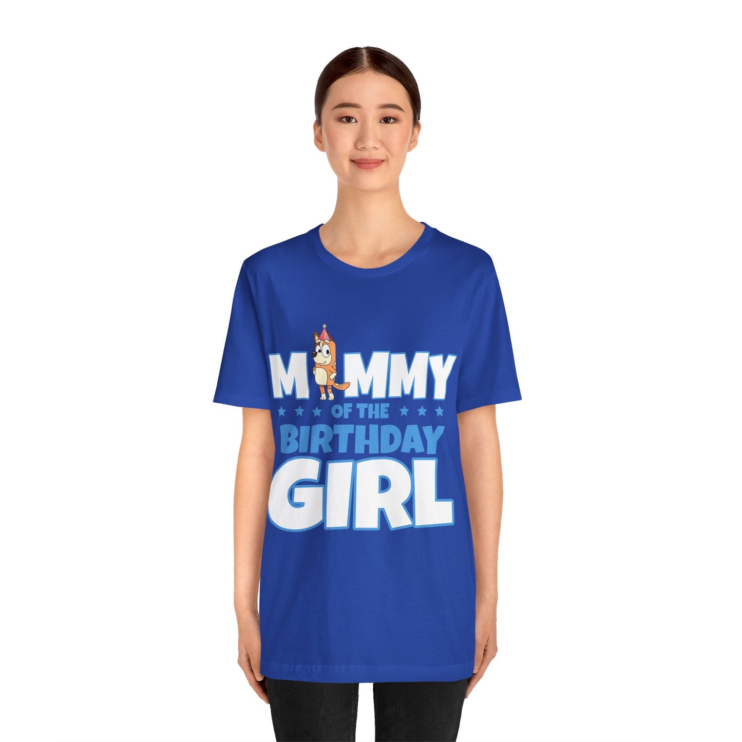Mommy of the Birthday Girl Chilli Heeler short sleeve T-shirt