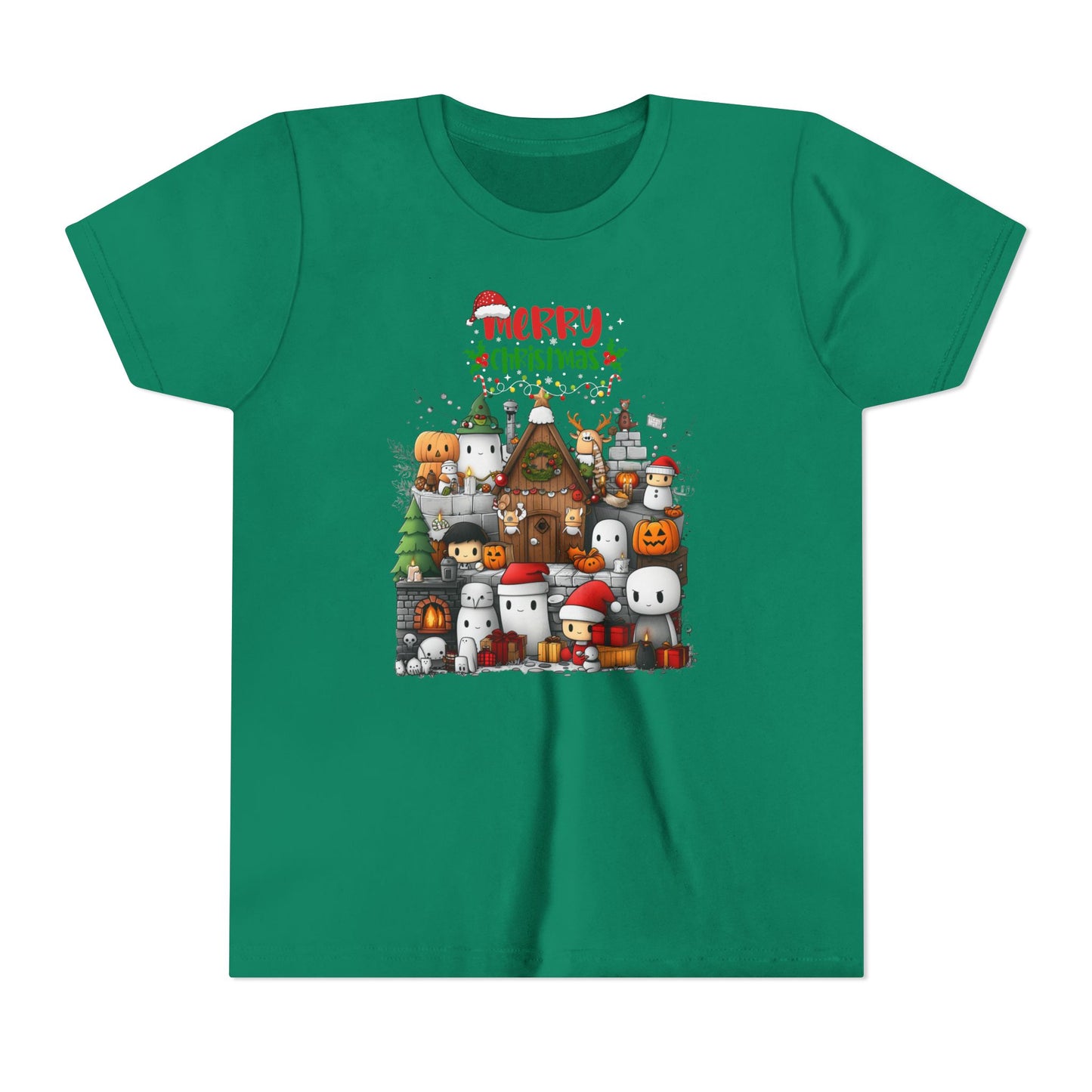 Merry Mine-craft Christmas Youth Short Sleeve Tee