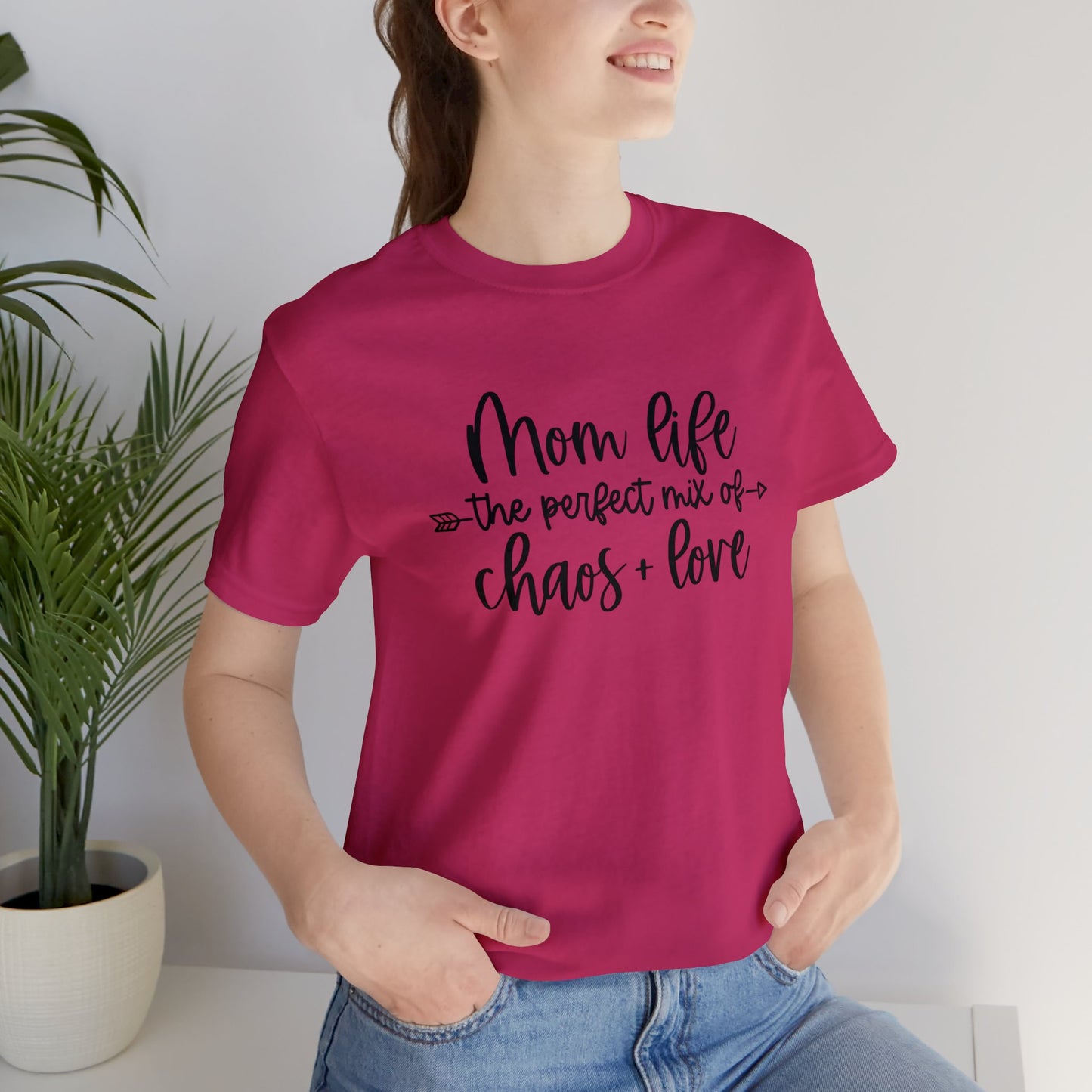 Mom Life the perfect mix of Chaos + Love short sleeve tshirt