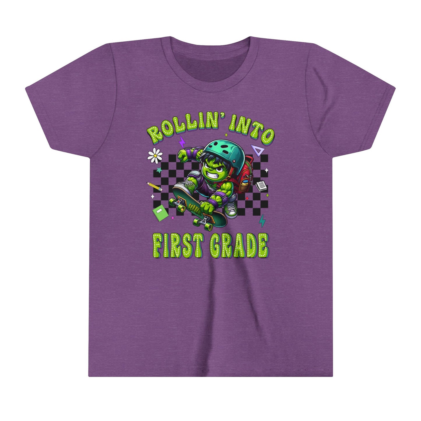 HULK - Rollin' Into 1st Grade Youth Short Sleeve Tee