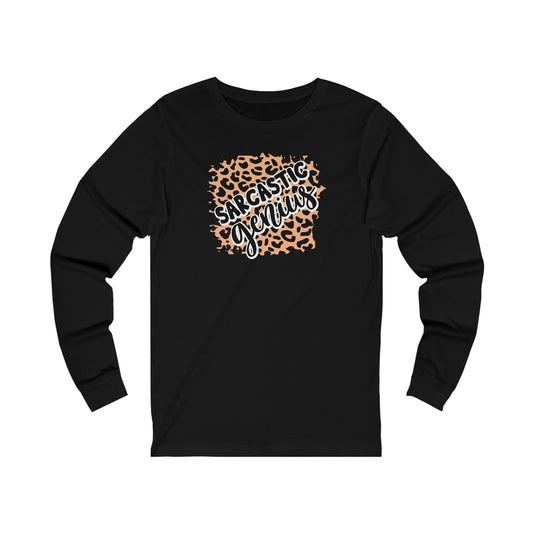 Sarcastic Genius leopard print long sleeve Tshirt