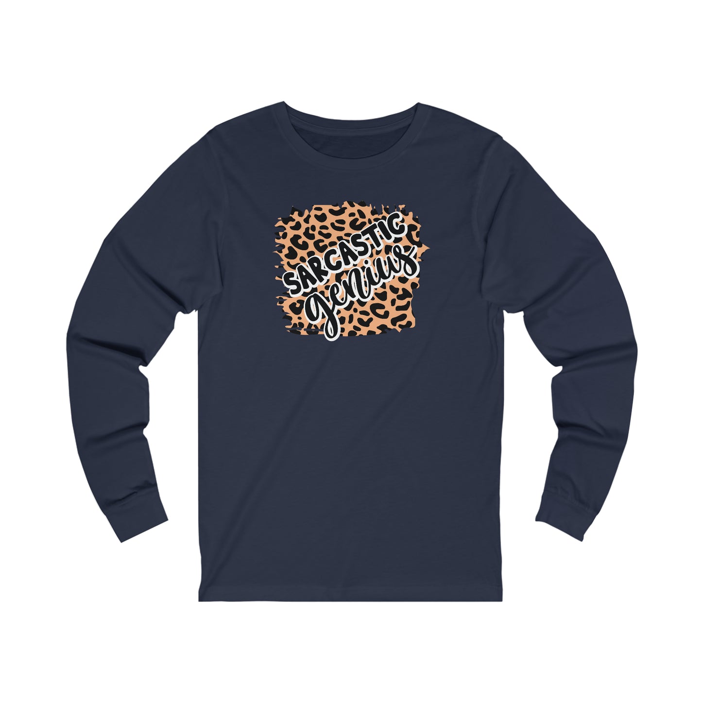 Sarcastic Genius leopard print long sleeve Tshirt