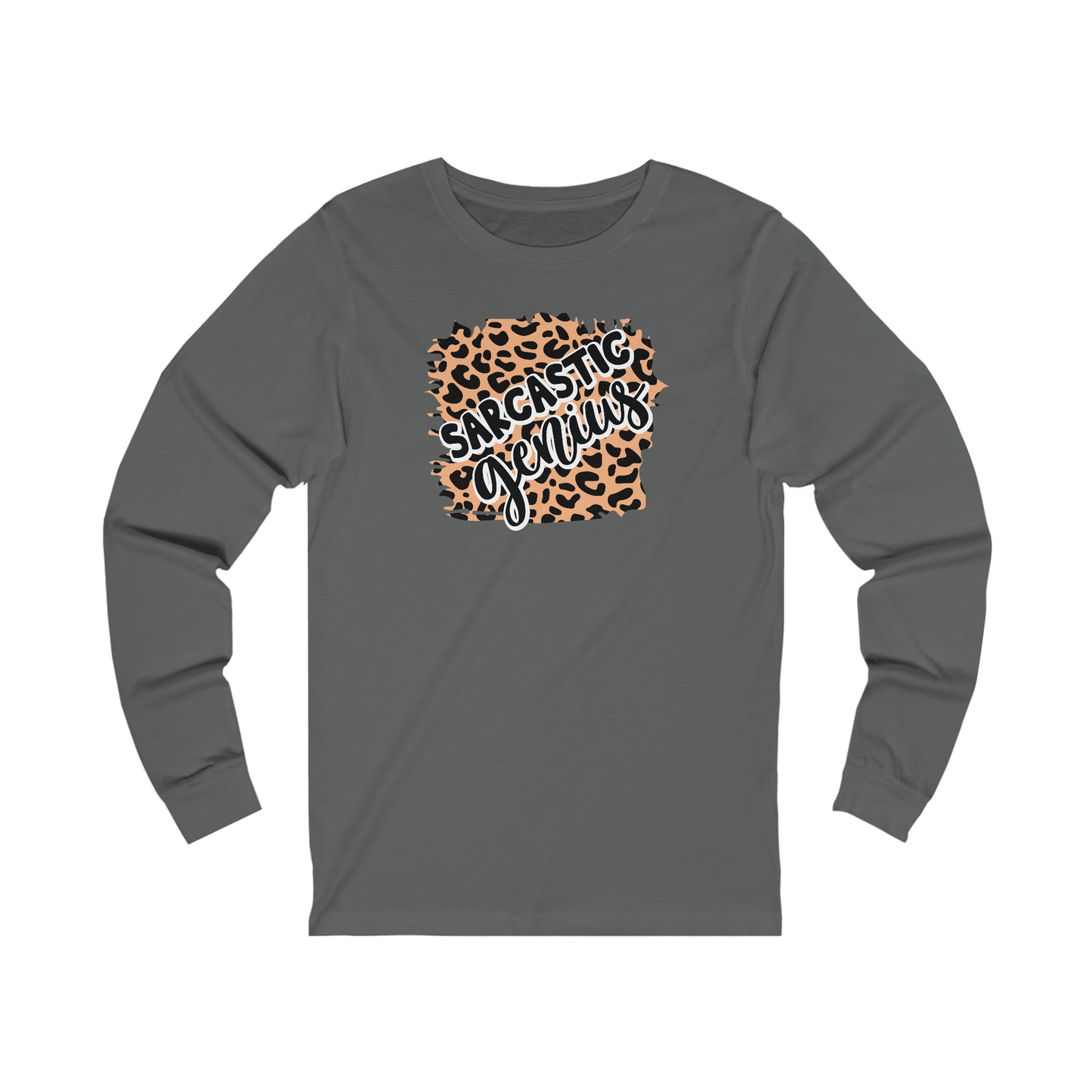 Sarcastic Genius leopard print long sleeve Tshirt