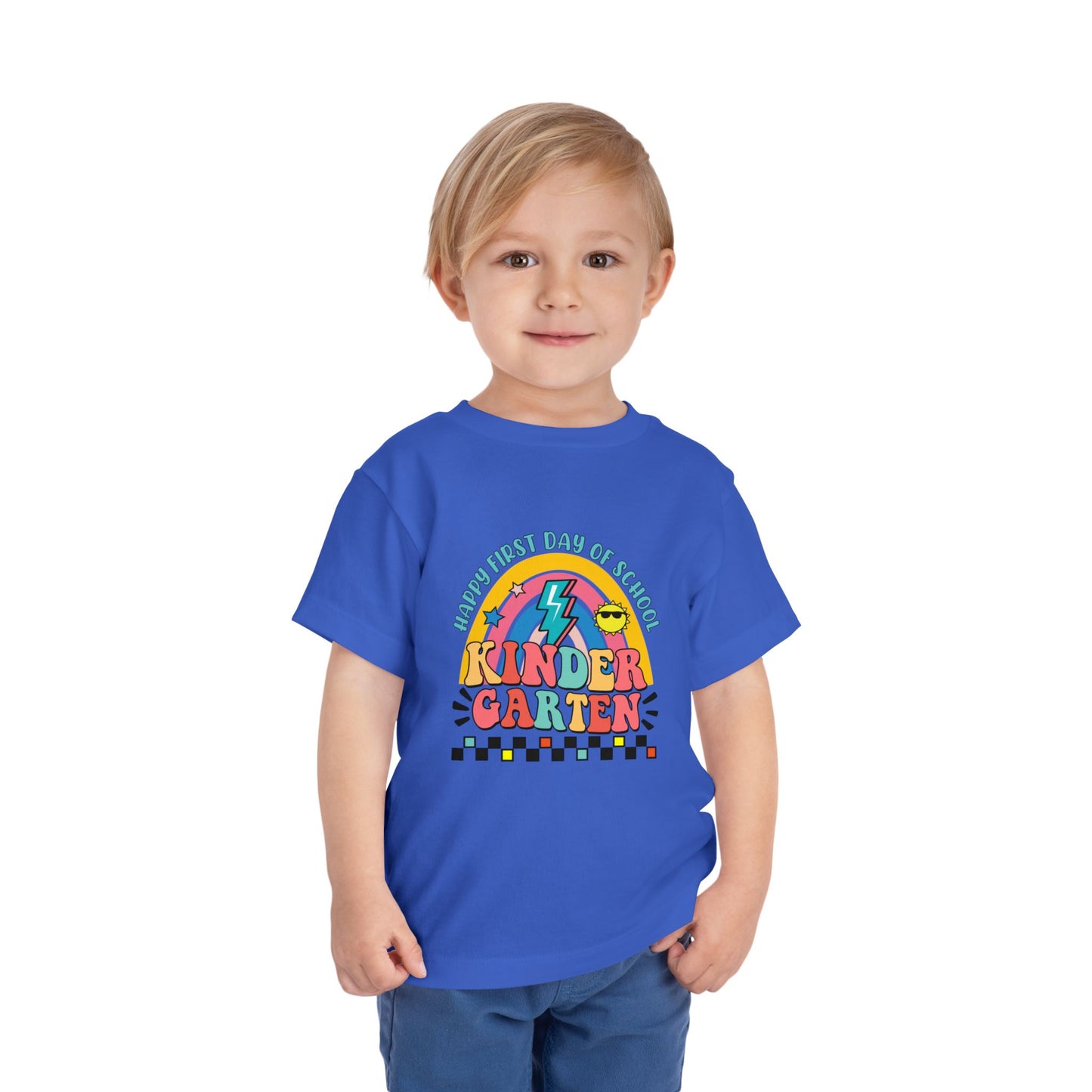 Happy First Day of School - Kindergarten Toddler Short Sleeve Tee