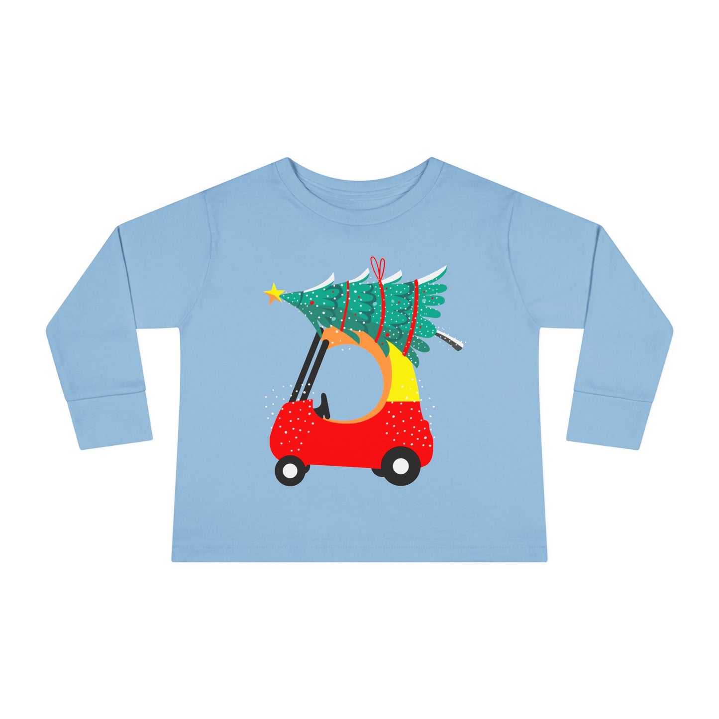 Kiddie Car with christmas tree Toddler Long Sleeve Tee