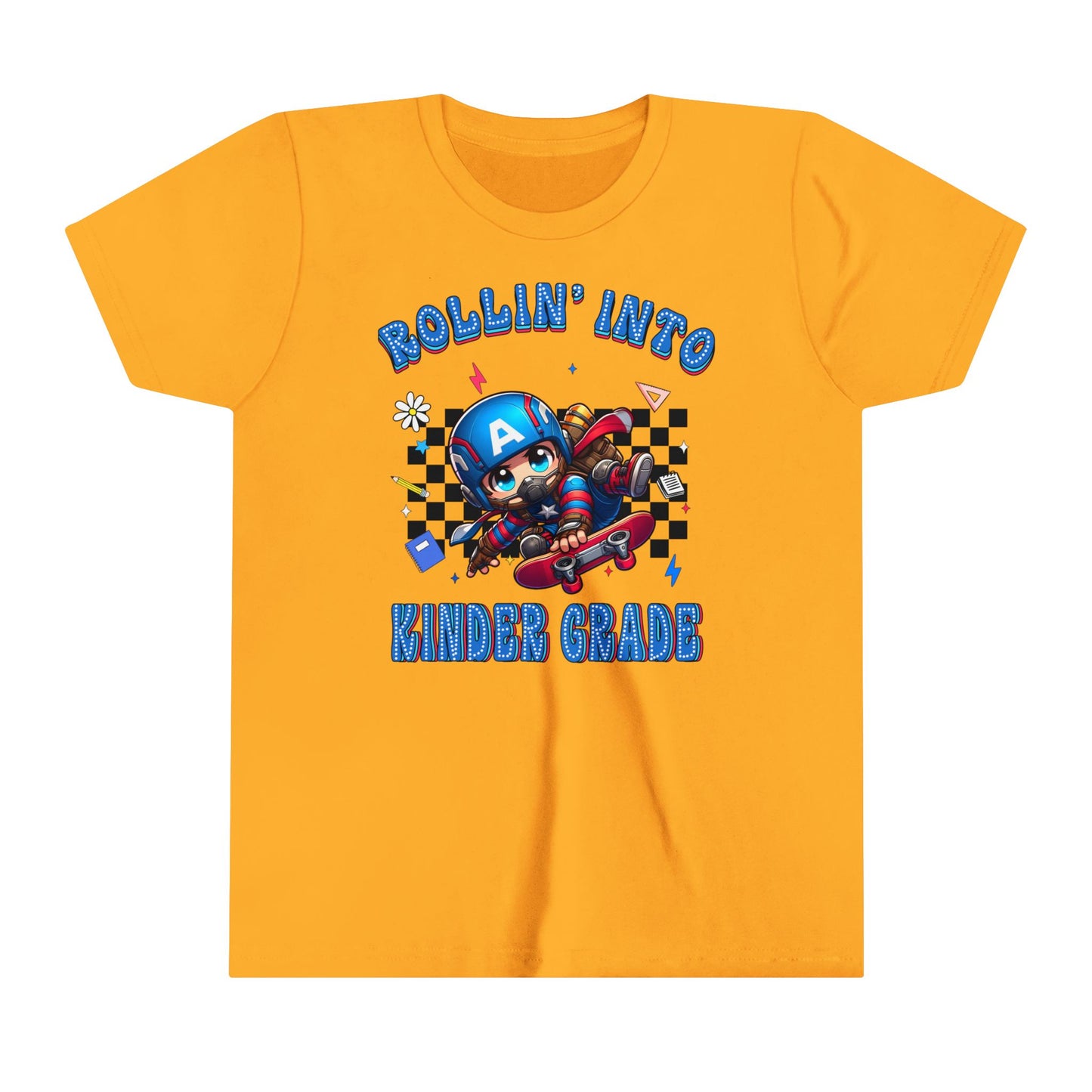 CAPTAIN AMERICA - Rollin' Into Kinder Grade Youth Short Sleeve Tee