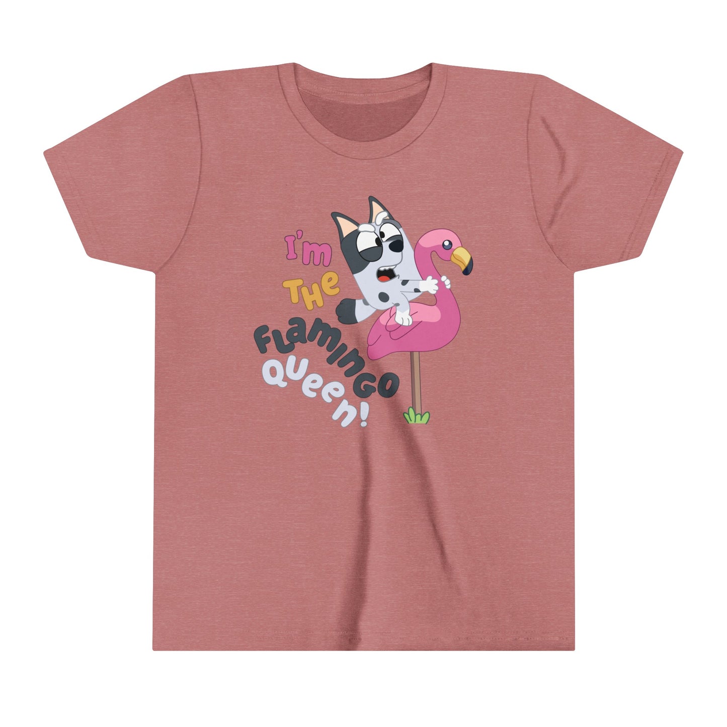 I'n the Flamingo Queen Youth Short Sleeve Tshirt