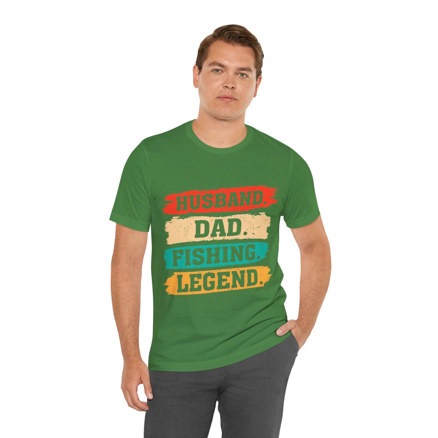 Husband Dad Fishing Legend Jersey Short Sleeve Tee