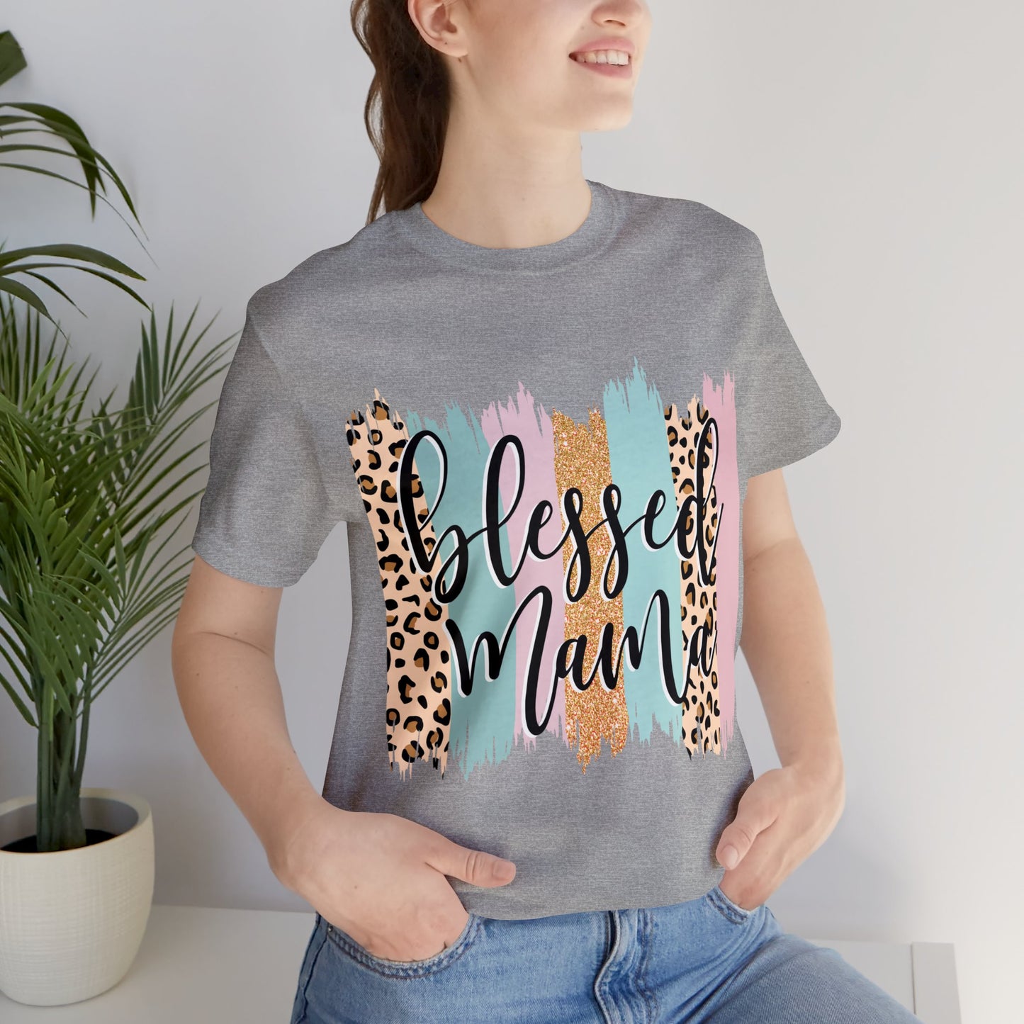 Blessed Mama Leopard short sleeve tshirt