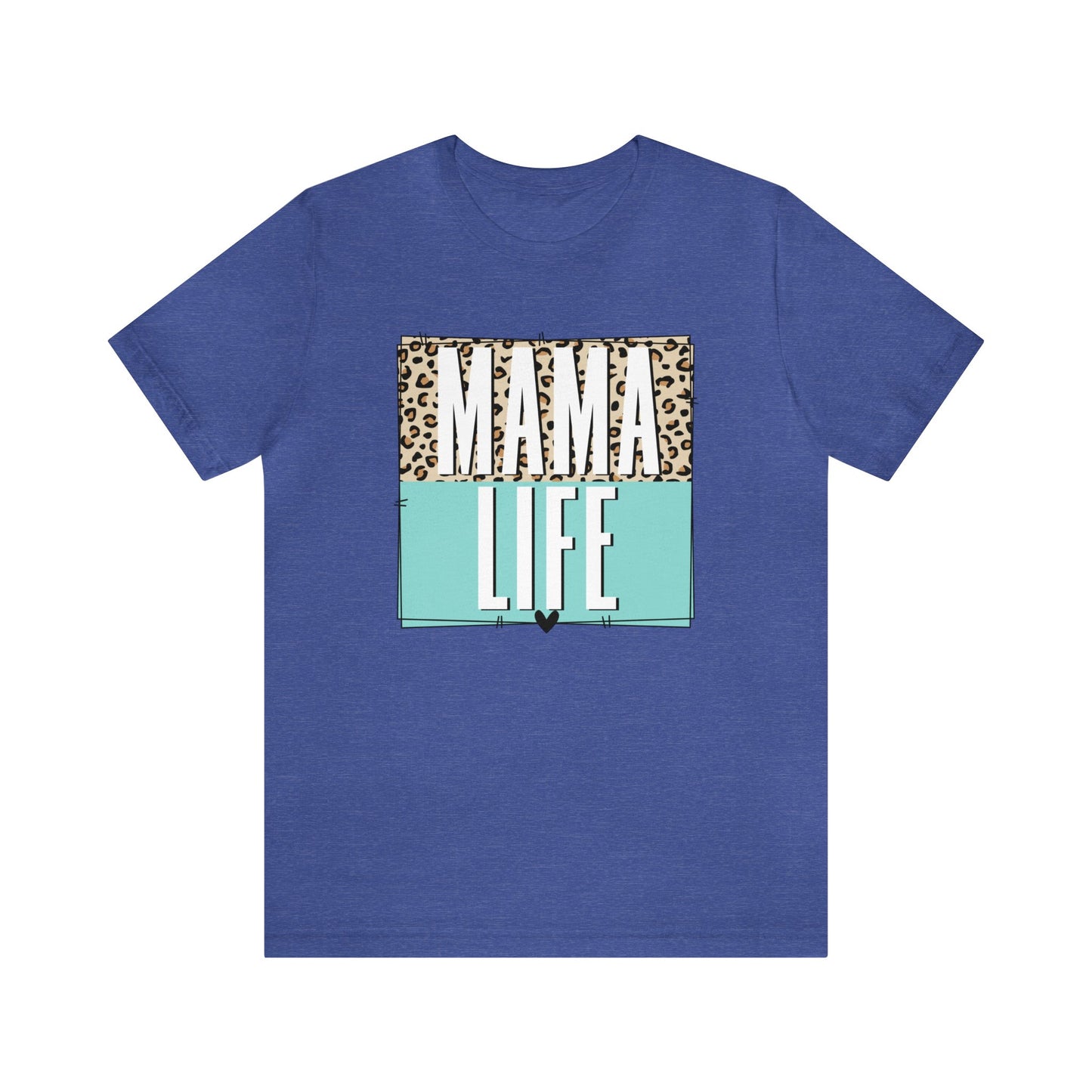 Mama life Leopard print short sleeve tshirt