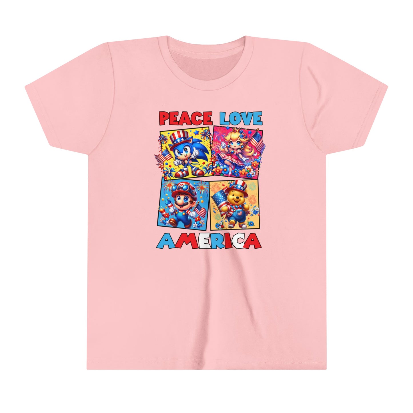 Peace Love America Youth Short Sleeve Tee