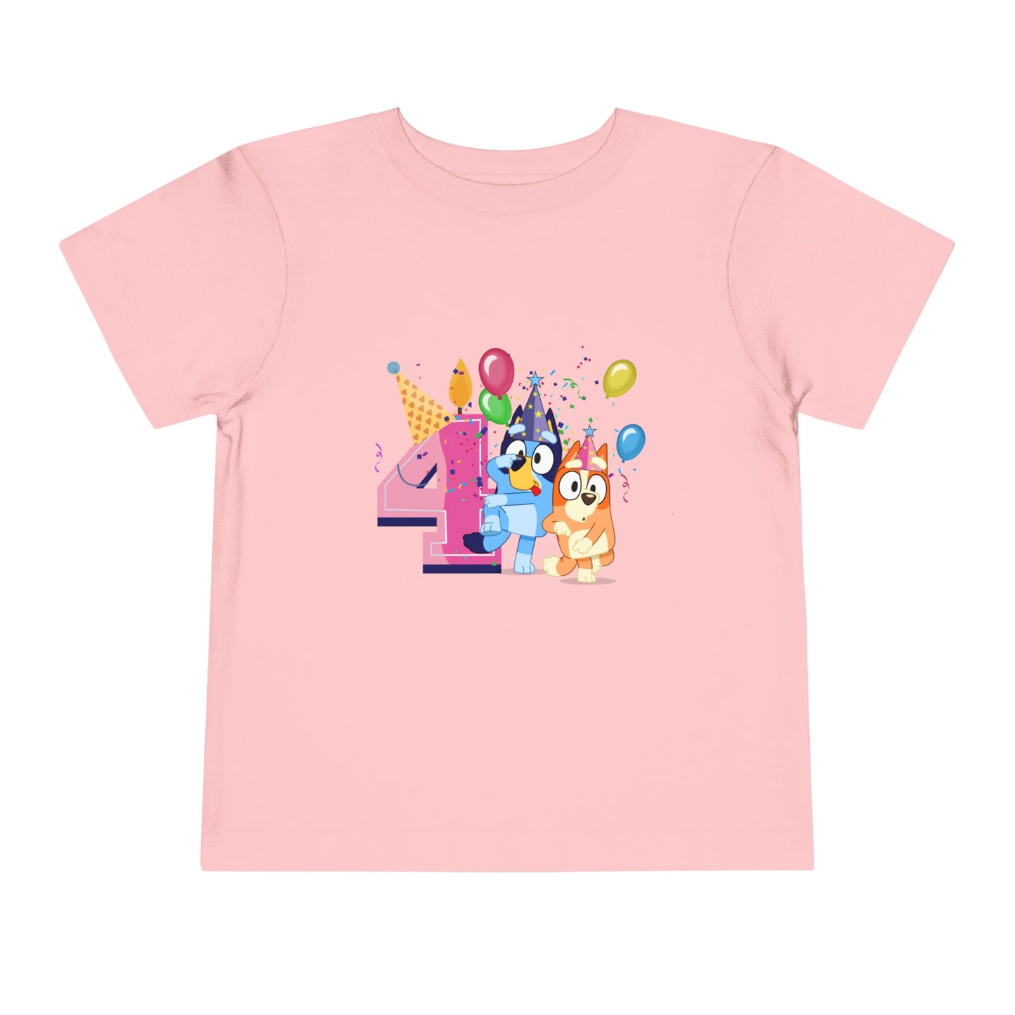 4th Birthday Toddler Short Sleeve Tee