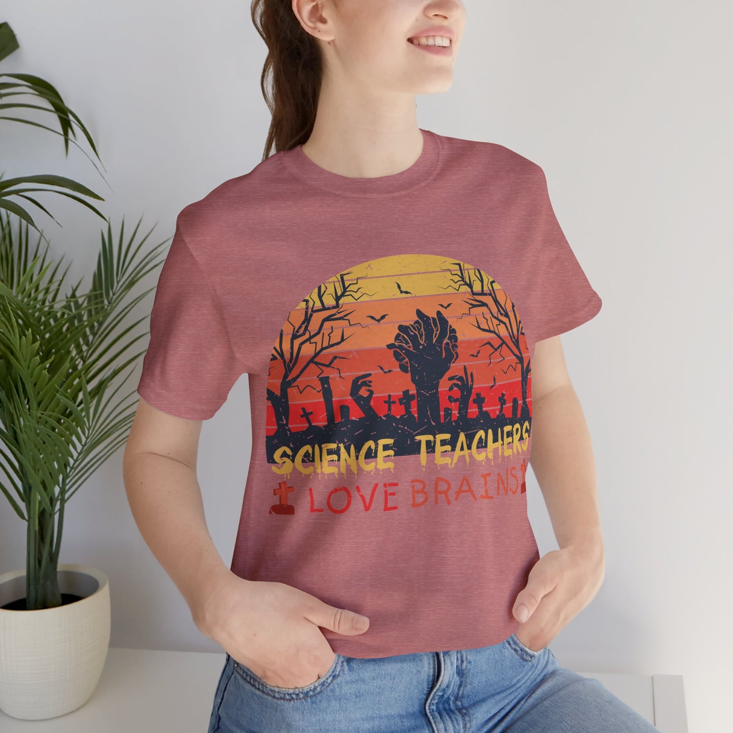 Science Teachers Love Brains Jersey Short Sleeve Tee