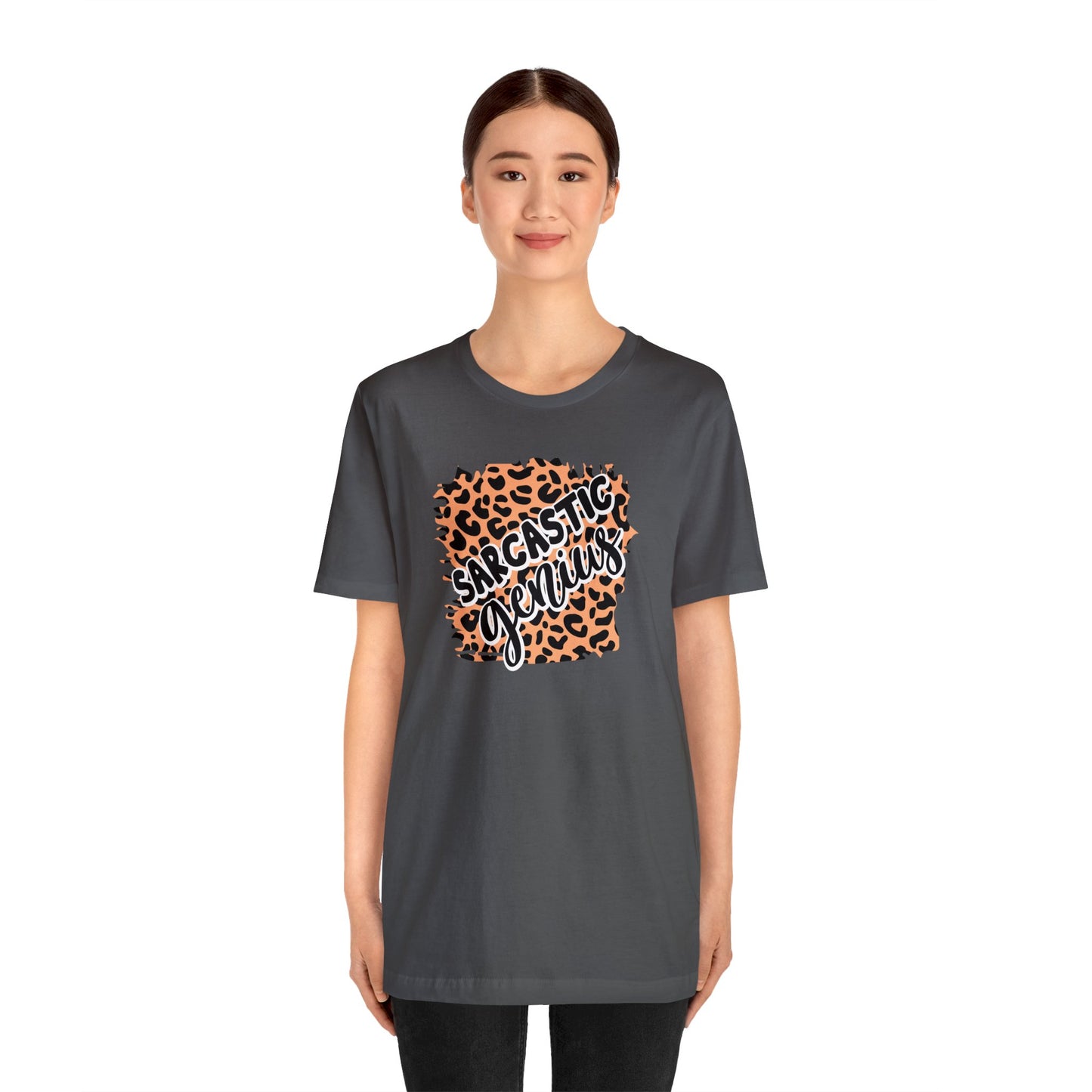Sarcastic Genius leopard print short sleeve Tshirt