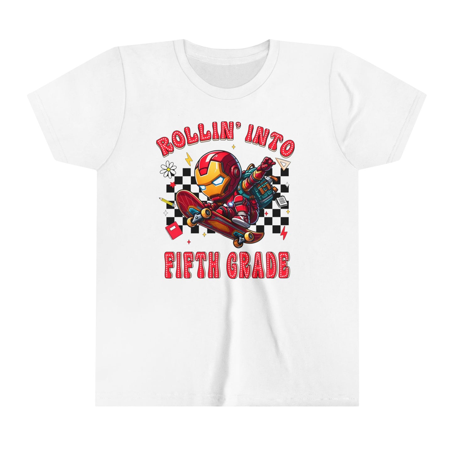 IRON MAN - Rollin Into 5th Grade Youth Short Sleeve Tee