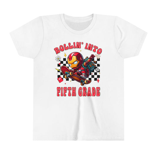 IRON MAN - Rollin Into 5th Grade Youth Short Sleeve Tee