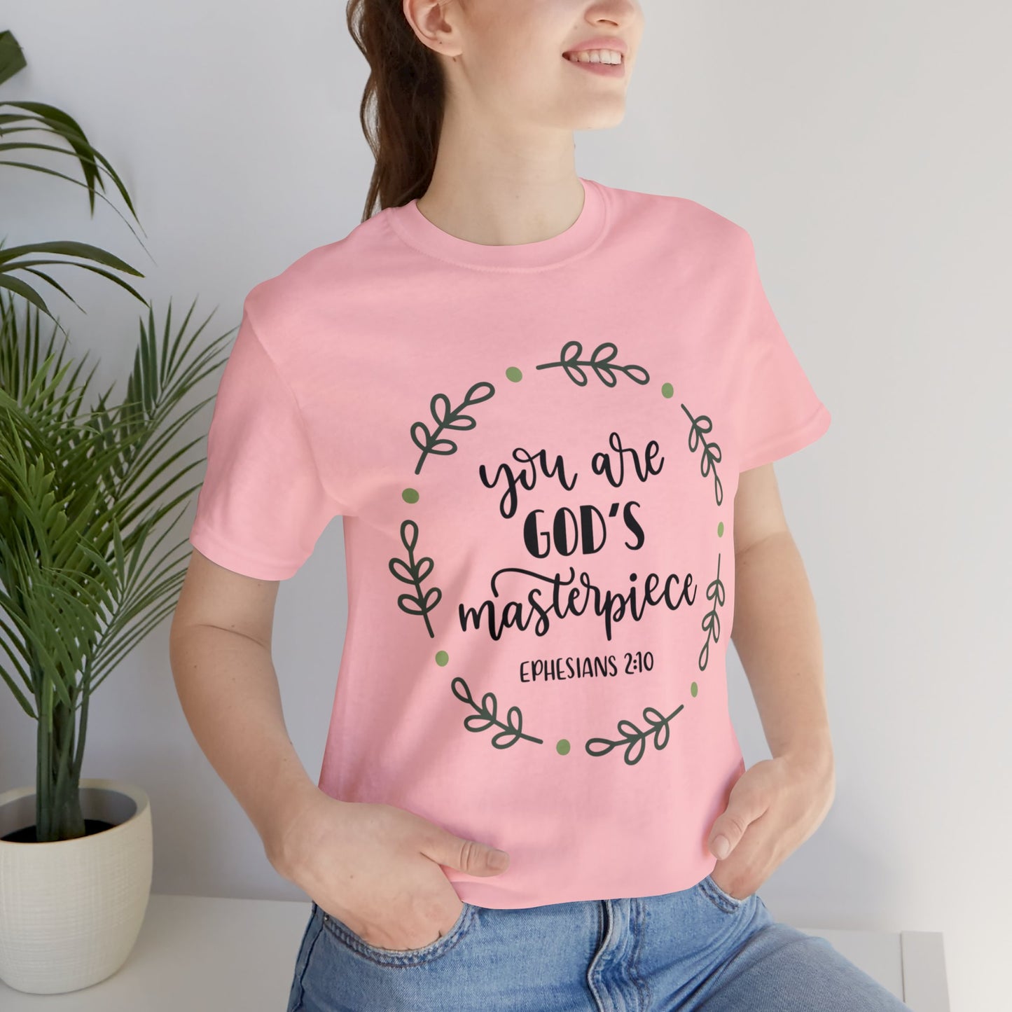 You are God's Masterpiece (front) You are Enough (back) Short Sleeve Tshirt