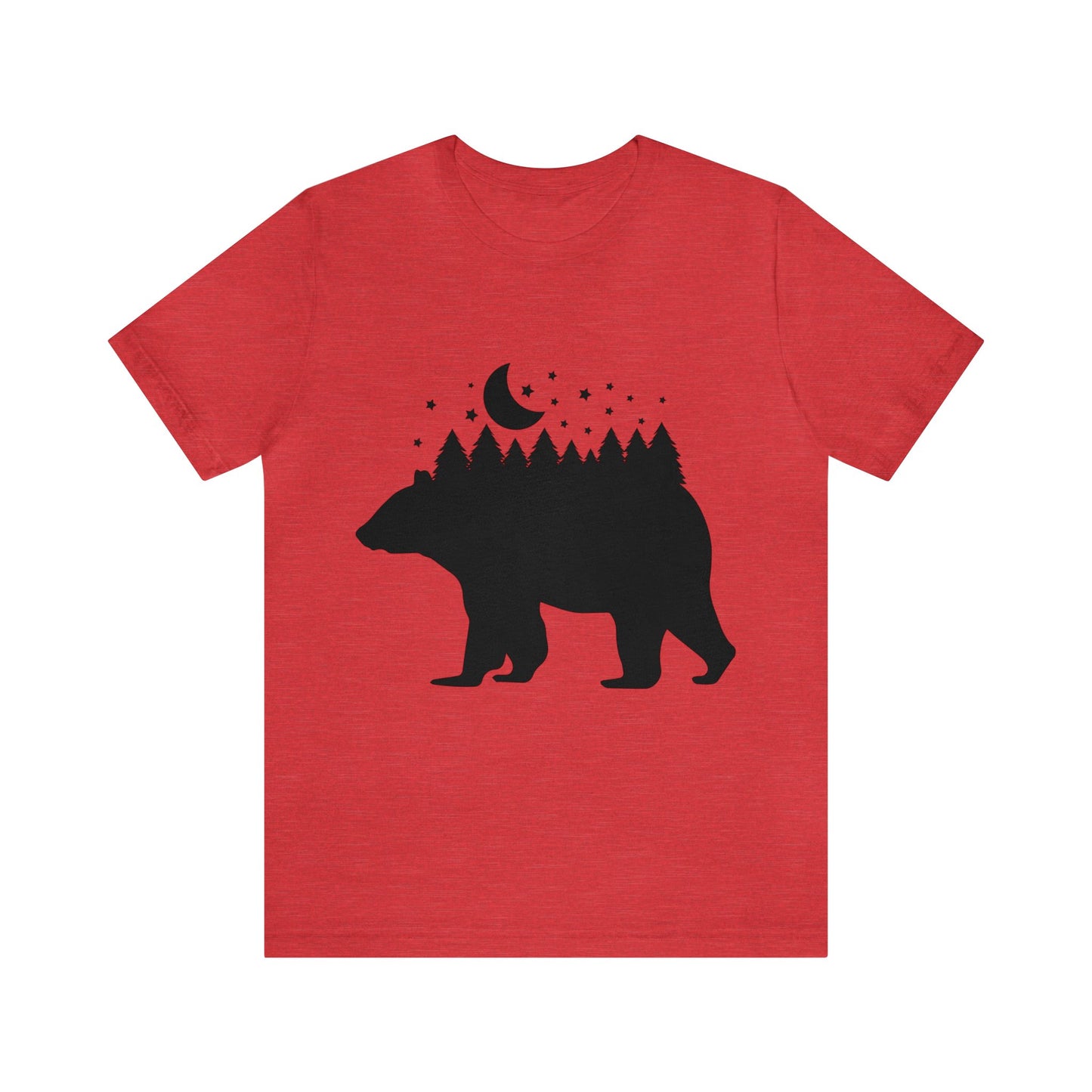 Bear - Forest - Night Sky Short Sleeve Tshirt
