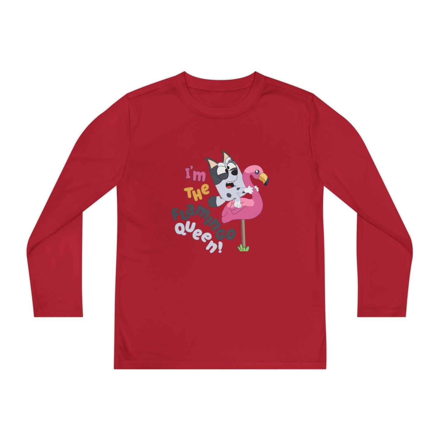 I'm the flamingo queen Youth Long Sleeve Competitor Tee