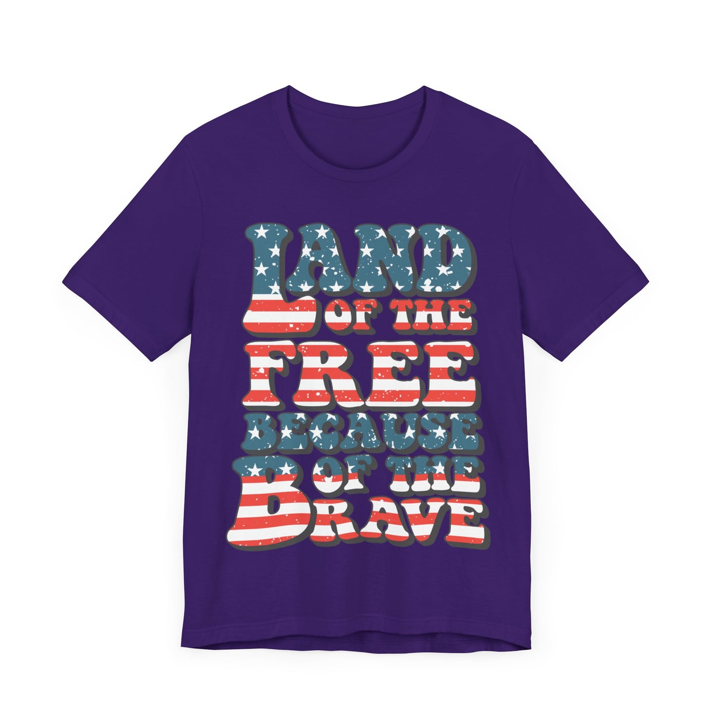 Land of the Free Because of the Brave Jersey Short Sleeve Tee