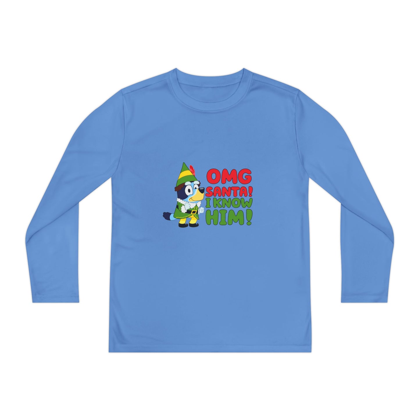 OMG Santa I know him Youth Long Sleeve Competitor Tee