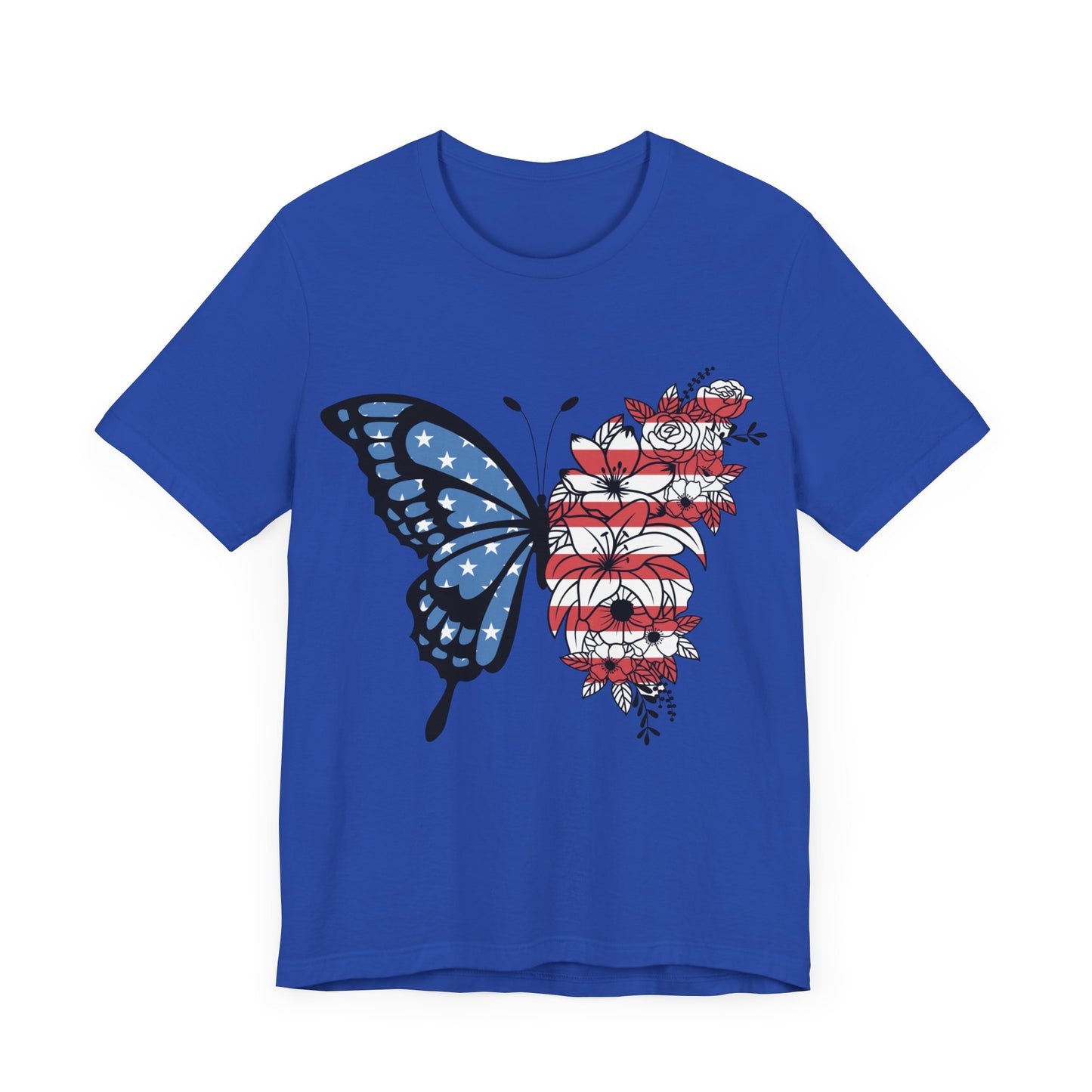Red, White & Butterfly Jersey Short Sleeve Tee