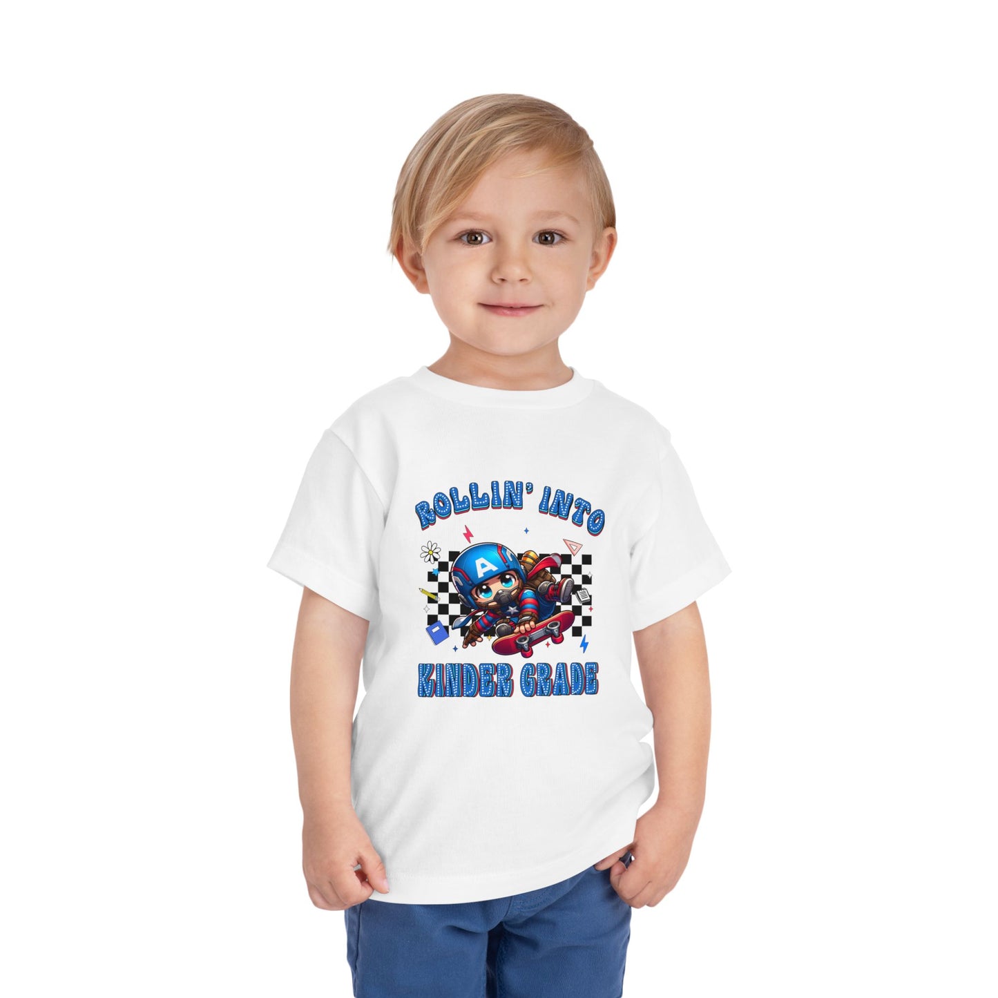 CAPTAIN AMERICA - Rollin' Into Kinder Grade Toddler Short Sleeve Tee