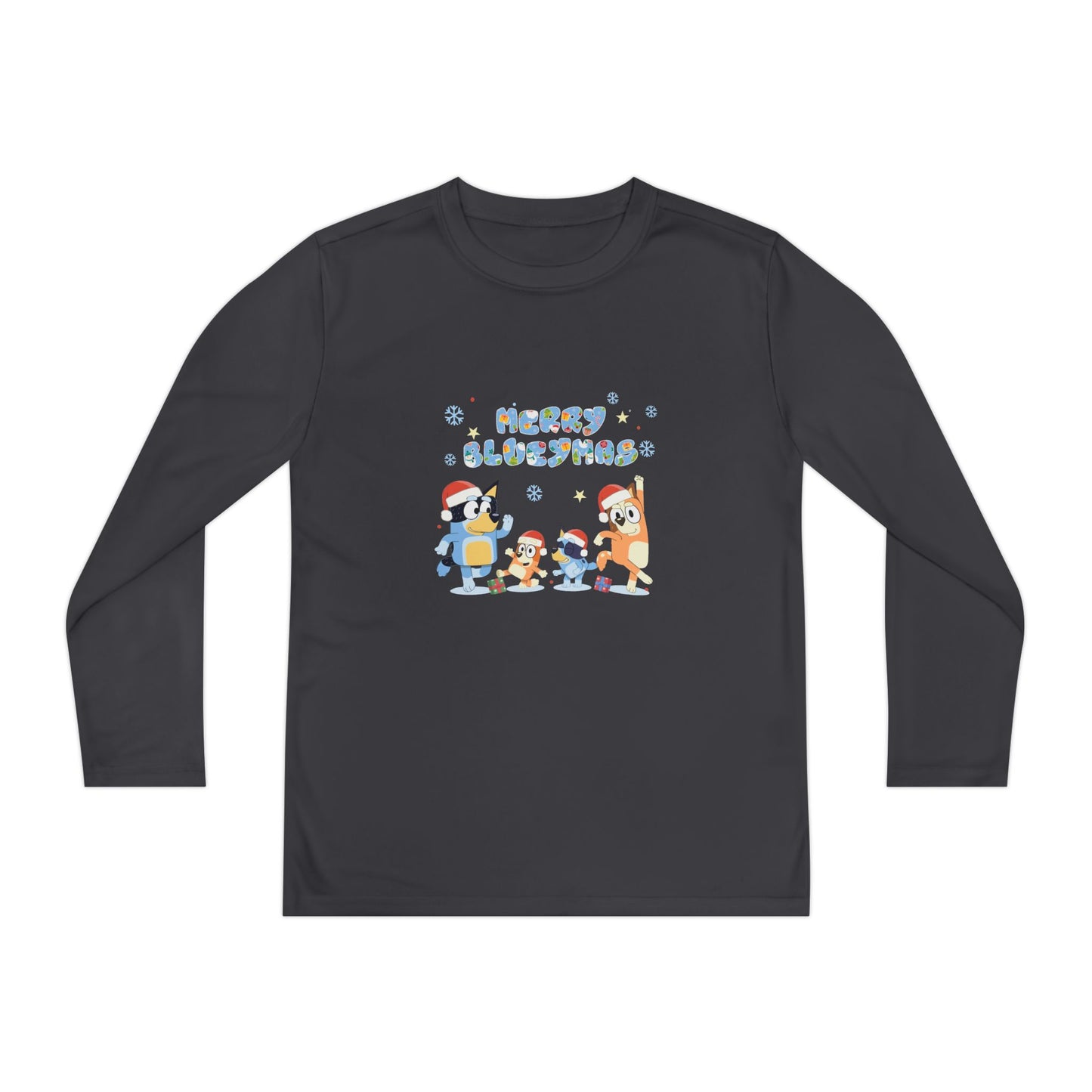 Merry Blue-y-mas Youth Long Sleeve Competitor Tee