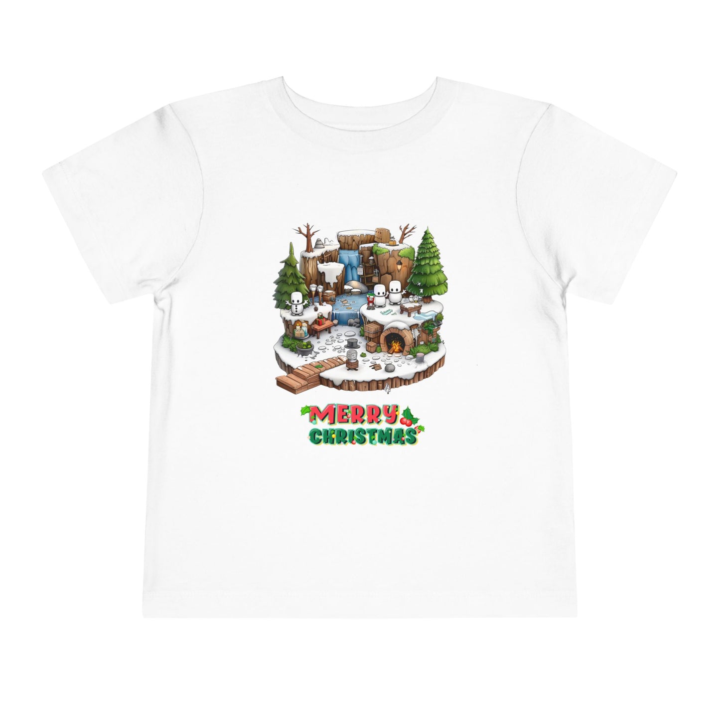 Merry Christmas Mine-craft Toddler Short Sleeve Tee