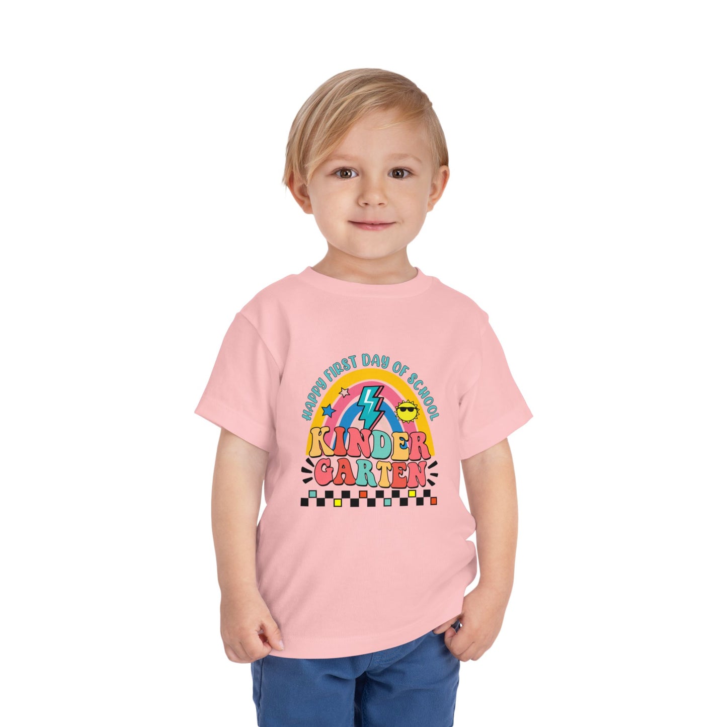 Happy First Day of School - Kindergarten Toddler Short Sleeve Tee