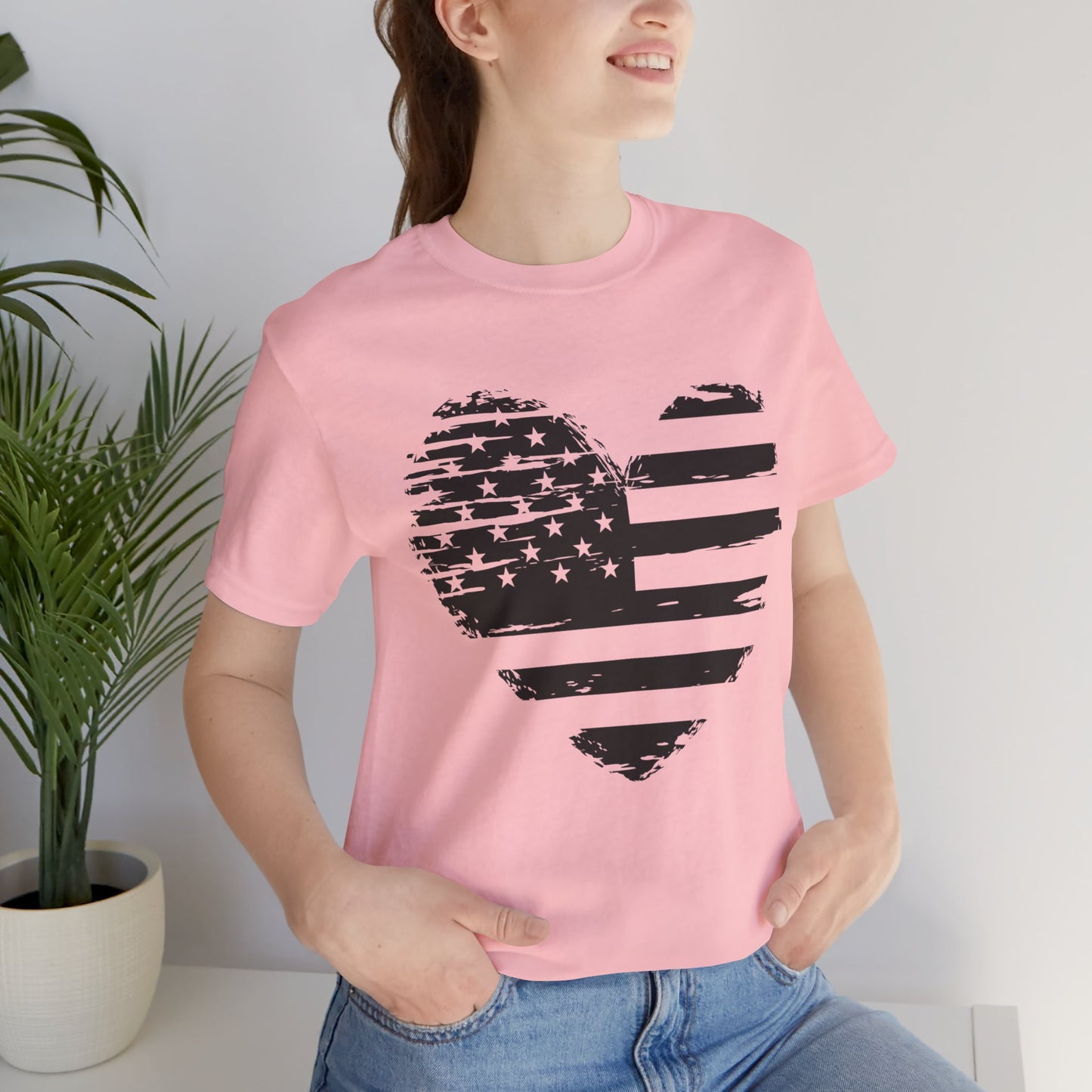 Heart flag Jersey Short Sleeve Tee