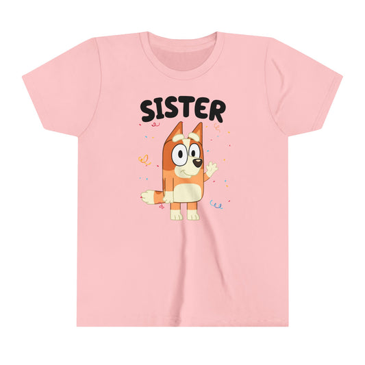 Sister Bluey Birthday youth short sleeve Tshirt