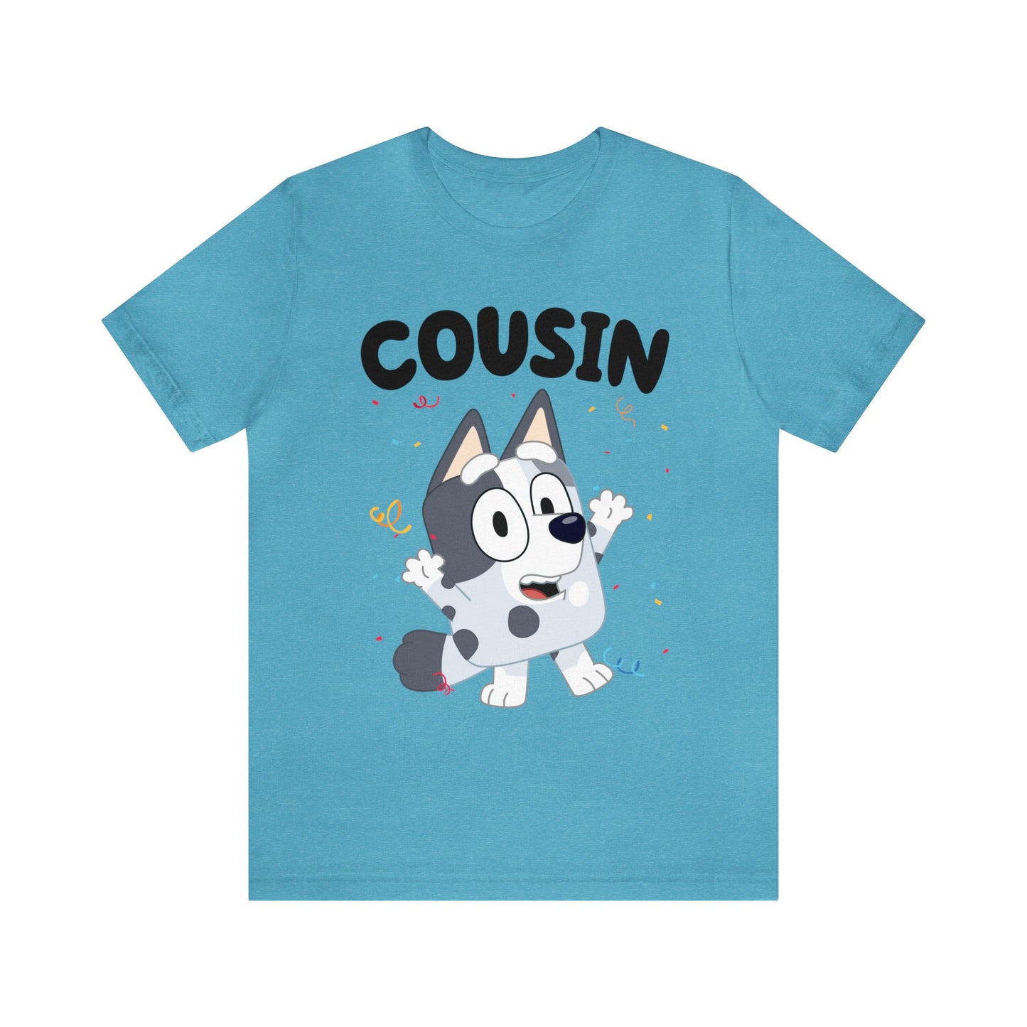 Cousin Muffin Bluey Birthday short sleeve Tshirt