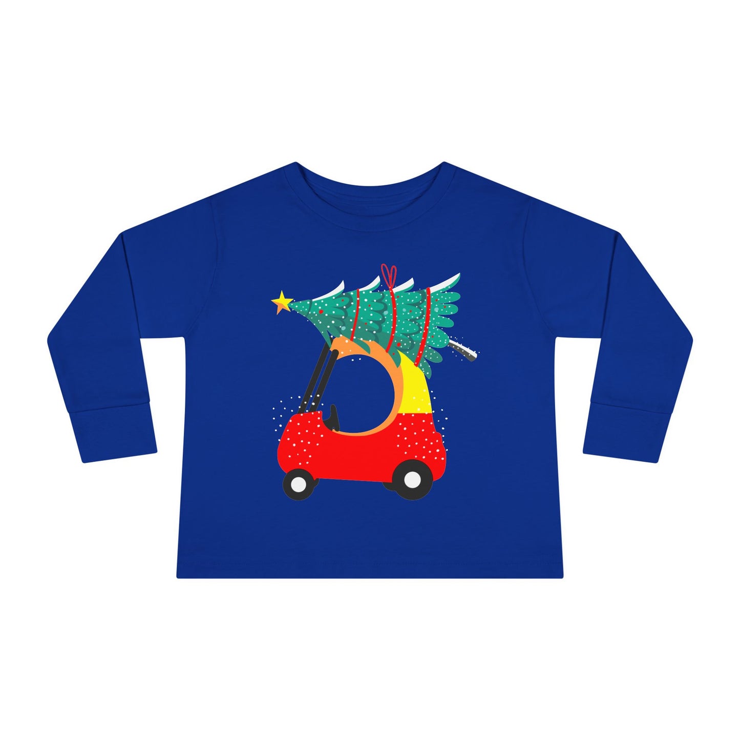 Kiddie Car with christmas tree Toddler Long Sleeve Tee