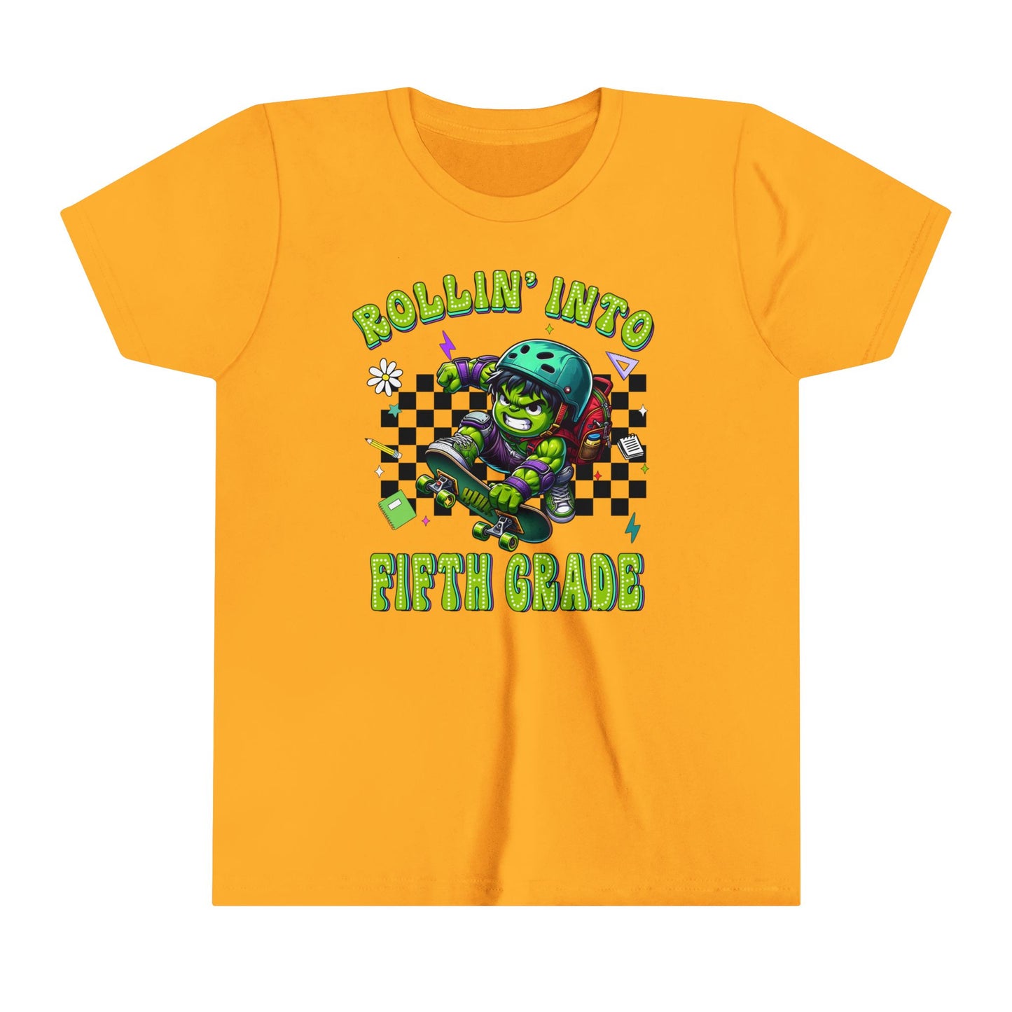 HULK - Rollin' Into 5th Grade Youth Short Sleeve Tee